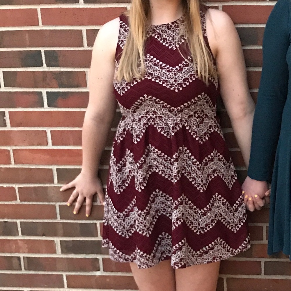 Maroon chevron dress